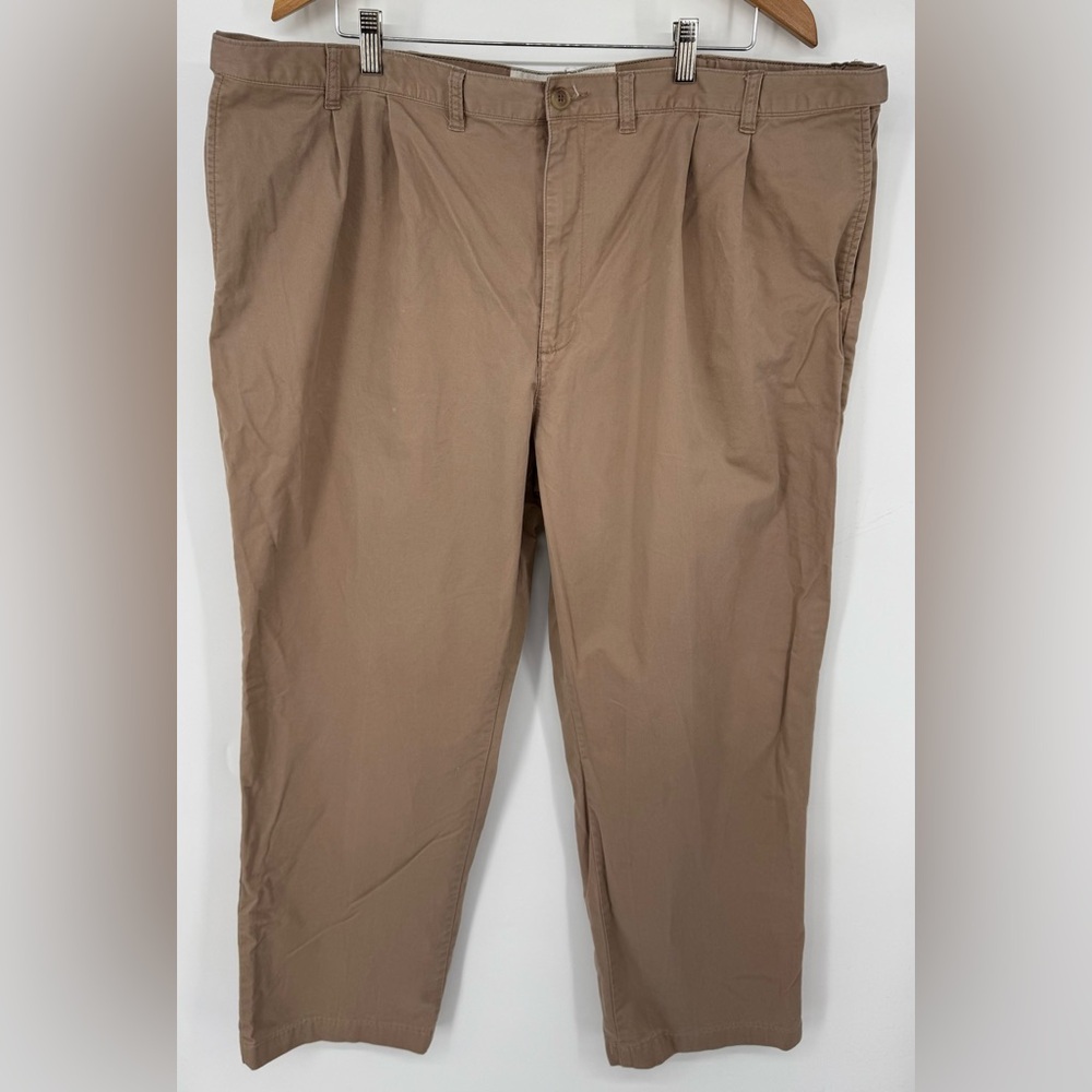 Lands End The Legacy Chino Men’s 44 Beige Button Pants Zip Fly Khaki Trouser